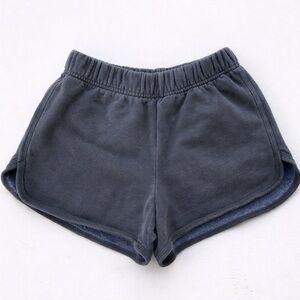 Brandy Melville Soft Fleece Lounge Shorts Charcoal Gray Elastic Waist Cozy OS